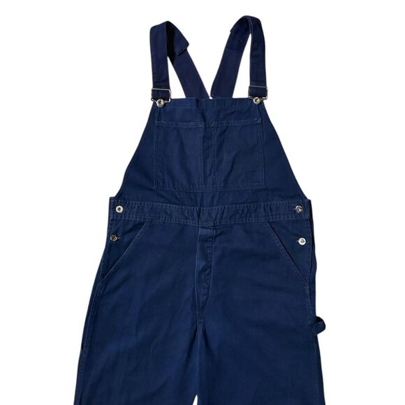 70s vintage utility overalls navy blue Anchor Textiles workwear carpenter. - Picture 3 of 7